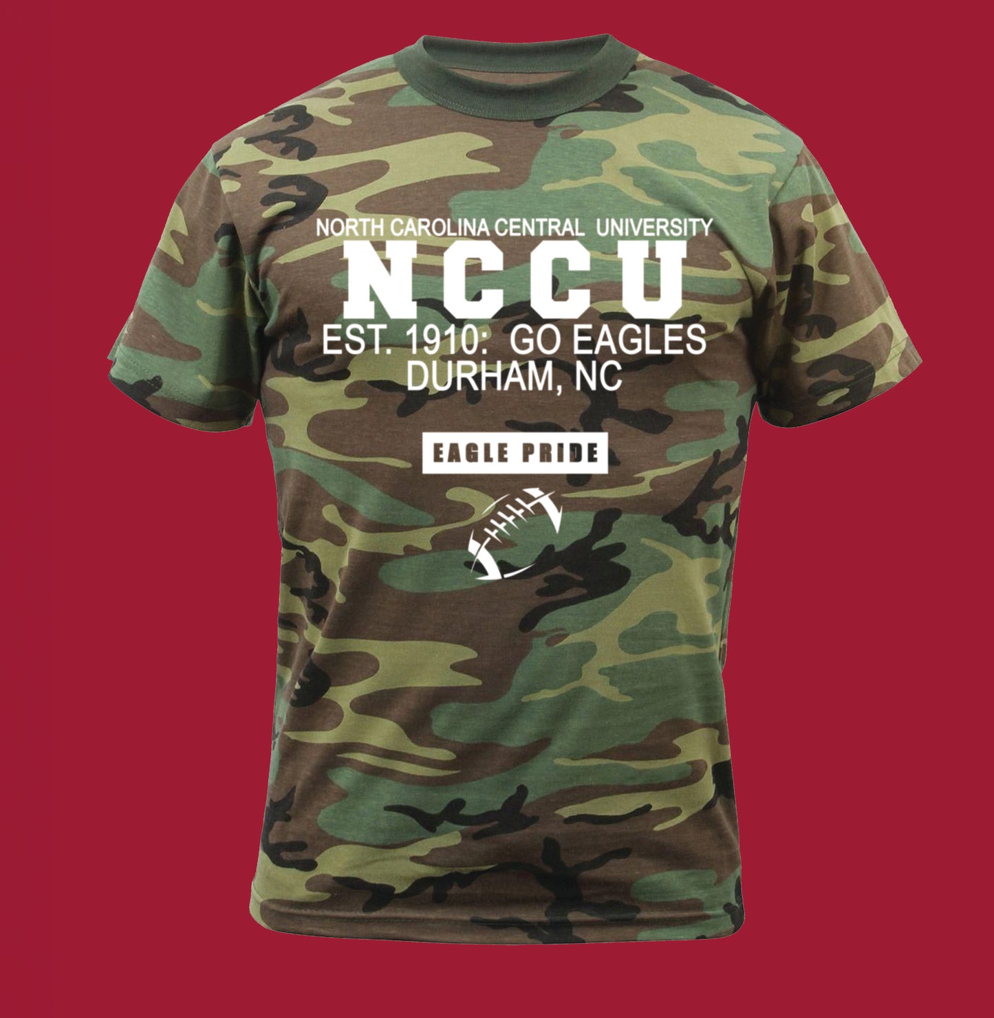 North Carolina Central University Camouflage Football "HBCU" t-shirt